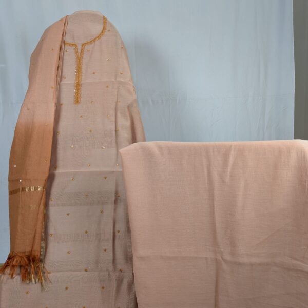 Hand Embroidered Suit Fabrics - Chanderi mul - CH0106