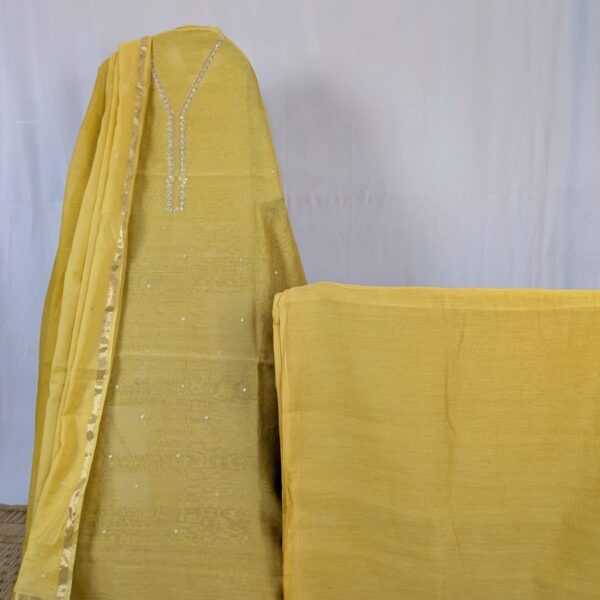 Hand Embroidered Suit Fabrics - Chanderi mul - CH0112