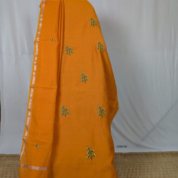 Hand Embroidered Suit Fabrics - Chanderi mul - CH0116