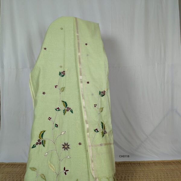 Hand Embroidered Suit Fabrics - Chanderi mul - CH0118