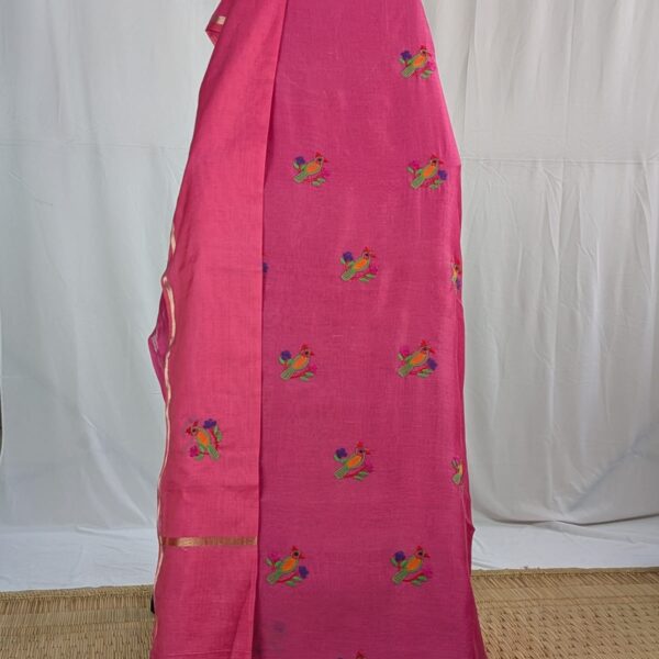 Hand Embroidered Suit Fabrics - Chanderi mul - CH0126