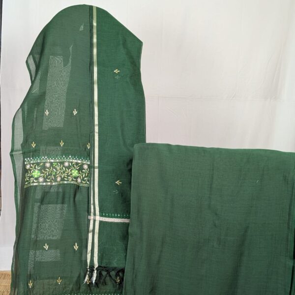 Hand Embroidered Suit Fabrics - Chanderi mul - CH0128