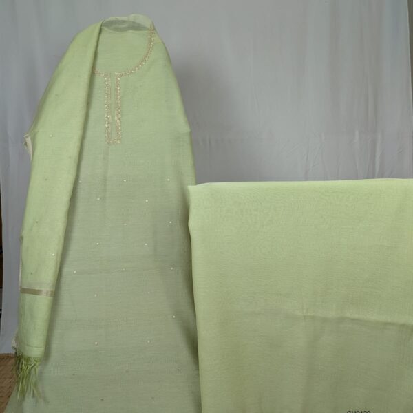 Hand Embroidered Suit Fabrics - Chanderi mul - CH0129