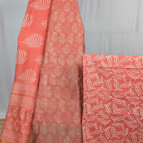 Hand Embroidered Suit Fabrics - Printed Maheshwari - MP0103