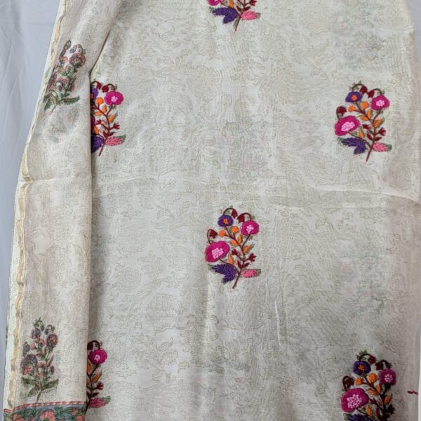 Hand Embroidered Suit Fabrics - Printed Maheshwari - MP0116